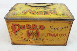 Vintage Pedro Cut Plug Metal Tobacco Tin Litho General Store Counter Display