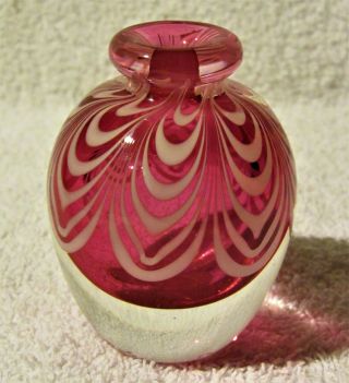 Vintage David R.  Boutin Handblown Studio Art Glass Bottle Signed