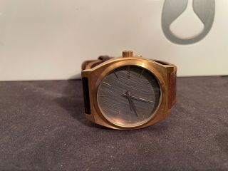 Nixon The Time Teller Rose Gold Brown Leather Watch