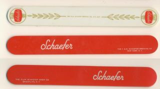 3 Different Vintage Beer Foam Scrapers - The F&m Schaefer Brewing Co Ny,  Ny