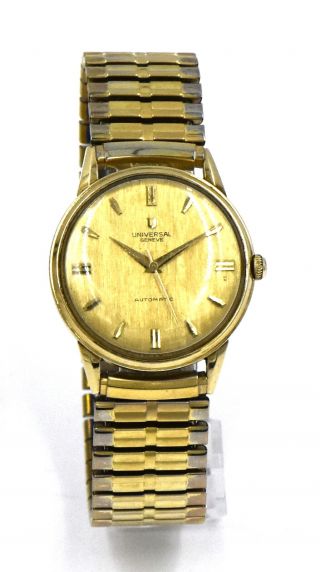 Vintage Universal Geneve Automatic 17j Wristwatch 218 - 97 Microtor 10k Yellow Gf