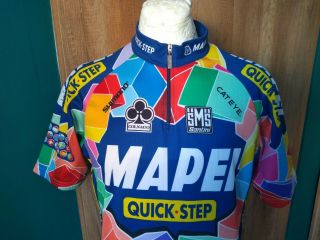 SMS SANTINI MAPEI COLNAGO QUICK - STEP CYCLING SHIRT VINTAGE MAGLIA JERSEY RARE 2