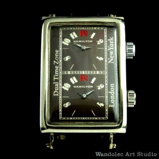 Vintage Men ' s Wrist Watch Art Deco American Mens Wristwatch Hamilton Movement 3