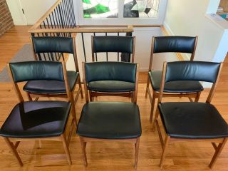 Set Of 8 Danish Mid - Century Modern Teak Dining Chairs In