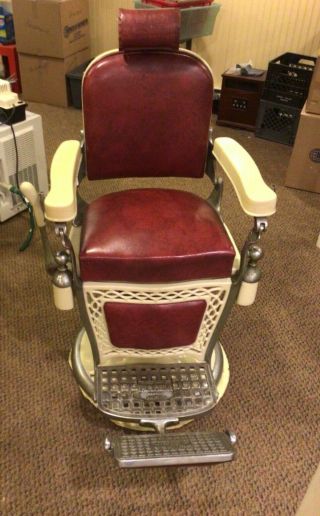 Emil J.  Paidar 1900s Antique Barber Chair 6