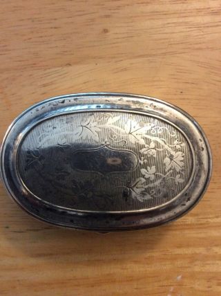 Antique Civil War Era Silver snuff tinder tobacco box dated Pat.  Jan.  24 1860 2