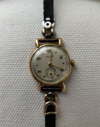 Very Rare Antique Mulco Ladies Gold Plated Watch