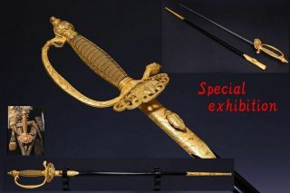 Japanese Antique Gold Saber Koshirae Katana Sword First Tsuba Samurai Yoroi Ww