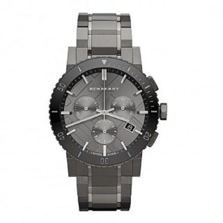 Burberry Bu9381 Gunmetal Dial Grey Ion - Plated Stainless Steel Mens Watch