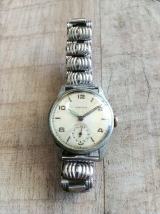 Vintage Rare Swiss " Unicorn " Stainless Steel Watch 1940 