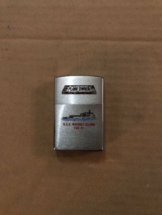 Vintage Zippo Uss Whidbey Island Lsd 41 Ship Plank Owner