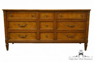 Heritage Furniture Burled Walnut Italian Provincial 64 " Triple Dresser 20 - 151 - 73