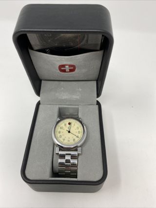 Vintage Swiss Army Cavalry Delta Wrist Watch 37mm Very Rare All Stainless 1990 