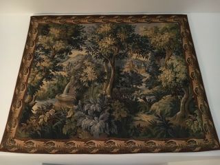 Antique French Wool 20th Century Aubusson Tapestry,  5 X 6 Feet