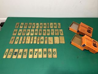 Vintage Reese’s 3/4 Inch Brass Stencils - Alphabets And Numbers -