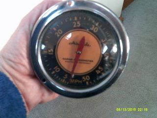 Vtg.  Airguide Marine Speedometer - Tan And Black Dial - As Found