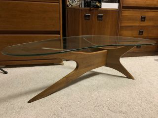 Adrian Pearsall Coffee Table Craft Associates With Kidney Glass Top Amoeba Mcm