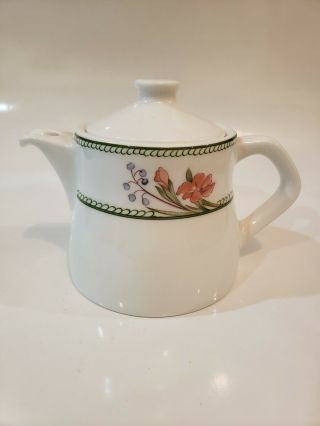 Vintage Dudson Fine China Floral Teapot W/ Lid White England