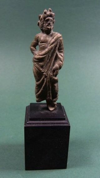 Ancient Statuette Of God Zeus Bronze Roman 100 - 300 Ad