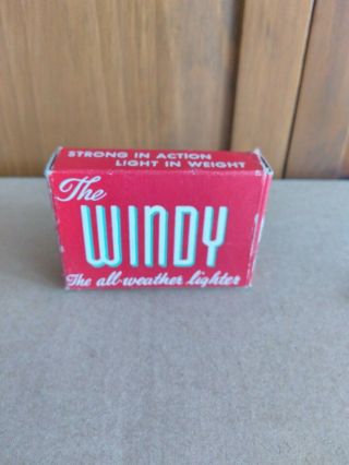 Vintage Wwii Matawan " The Windy " Black Crackle Lighter