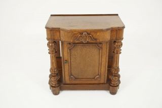 Antique Hall Table,  Victorian Carved Tiger Oak End Table,  Scotland 1920,  B2032
