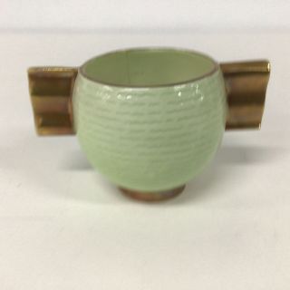Vintage.  Carlton Ware Green And Gold Porcelain Two Handle Cup 7cm Tall 404