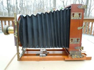 Antique E & H.  T.  Anthony & Co.  Wood Bellows Folding Camera w/Instructions 4