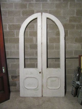 Antique Double Entrance French Doors Arched Top 54 X 101 Salvage