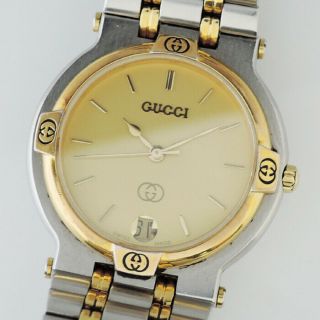 Gucci 9000m Unisex Watch Gp/ss Quartz 100％authentic Cf7646