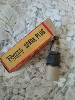 Vintage Rentz Nash Special " 775 " Spark Plug,  Old Stock,  Large Brass Top