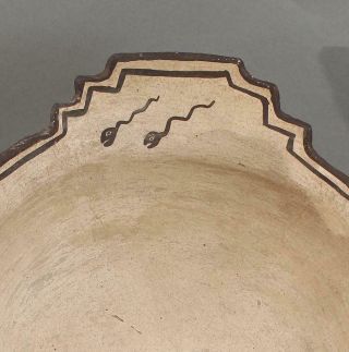 Large Antique 19thC American Western Indian Zuni Pueblo Terraced Pottery Bowl 4