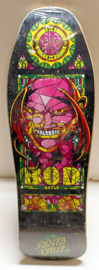 Nos Santa Cruz Bod Boyle Stained Glass Skateboard Deck 1989 In Shrinkwrap