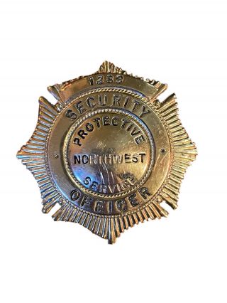Vintage Blackinton Metal Security Officer Badge Northwest Protective Services