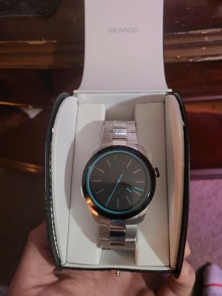 Movado Motion 3660003 Silver Stainless Steel Black Men 