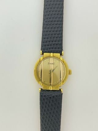Vintage Piaget Polo 8243 18k Yellow Gold Ladies Watch Authentic