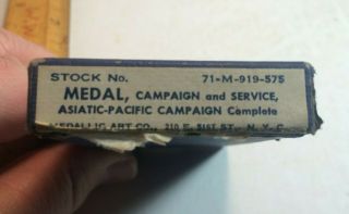 VINTAGE ASIATIC - PACIFIC THEATRE CAMPAIGN & SERVICE MEDAL - WWII 3
