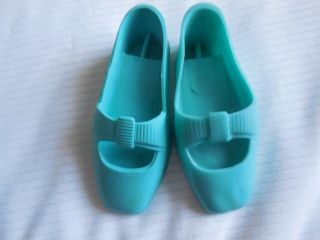 Vintage Ideal " Chrissy " Doll Shoes Turquoise Cute
