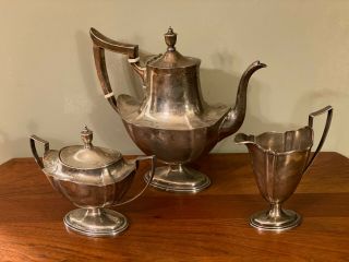 Plymouth By Gorham Sterling Silver 3 - Piece Coffee Set: Wonderful