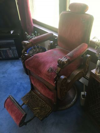 Antique Koken Congress Barber Chair 3