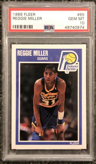 1989 - 90 Fleer Reggie Miller Psa 10 Gem Pacers 65