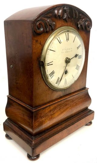 Antique Mahogany Cased Single Fusee Mantel Clock By Richard Leach London