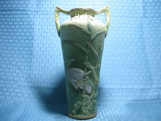 10 " Tall Antique Japanese Nippon Coralene Porcelaine Vase Us Patent 1909