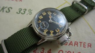 Ww2 Elgin Military Watch Usn Buships Sub Second Watch With Frogman Case