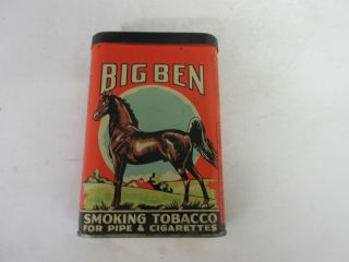 Vintage Advertising Empty Big Ben Vertical Pocket Tobacco Tin 117 - L