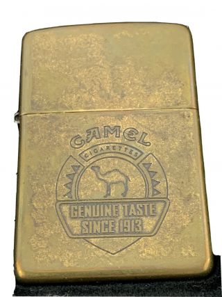1996 Zippo Lighter - Camel Cigarettes - Since 1913 - Antique Brass Finish -