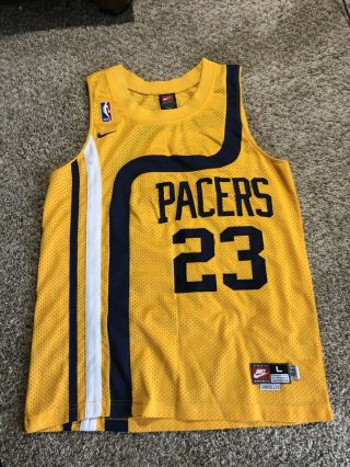 Vintage Ron Artest Indiana Pacers Nike Throwback Gold Alternate Jersey Youth Lg