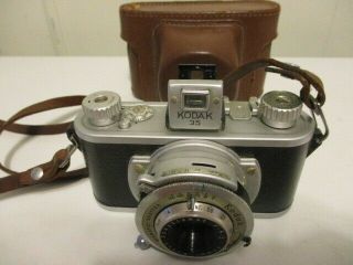 Vintage Kodak 35 Camera With Leather Case And F4.  5 / 51mm Lens
