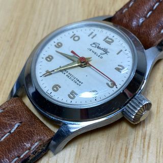 Vintage Bradley Swiss Mens Jeweled Military (?) Hand - Wind Mechanical Watch Hours