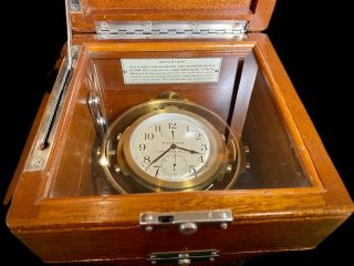 1940 ' s Era Hamilton Ship mounted Chronometer Watch Model 22 Hamilton Clock 5