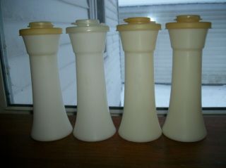 4 Vintage Tupperware 6 " Hour Glass Salt Pepper Shakers